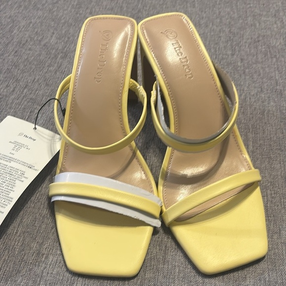 The Drop Women's Avery Square Toe Two Strap High Heeled Sandal - Picture 2 of 6